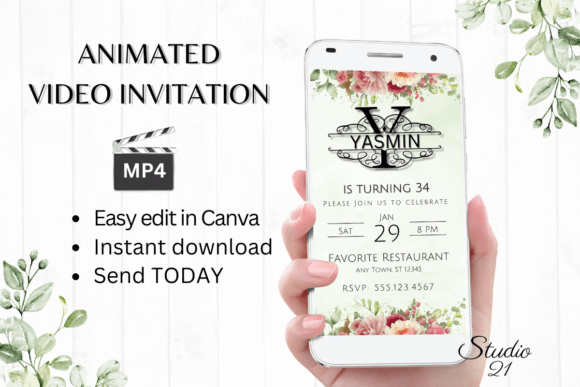 Animated Invitation (Monogram Letter Y): A Dynamic Digital Template