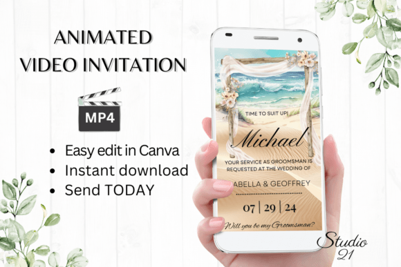 Beach Groomsman Proposal W3300GM: A Premium Script Font