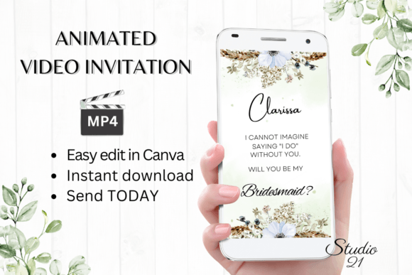 Boho Bridesmaid Proposal W3106M: Your Guide to Effortless Digital Invites