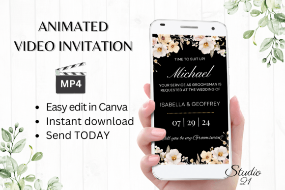 Boho Groomsman Proposal W3303GM: A Stylish Digital Evite