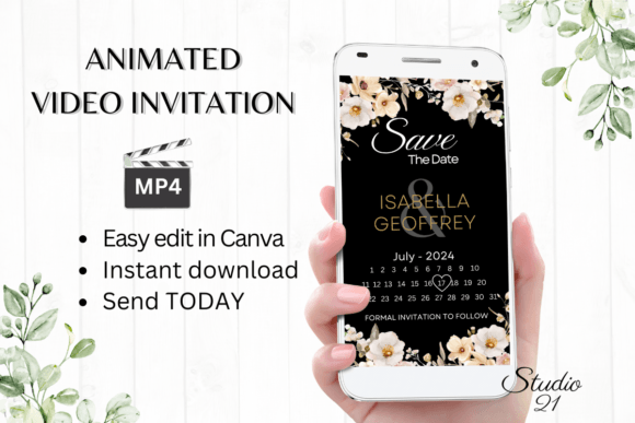 Boho Save the Date W2303B: A Digital Animated Invitation