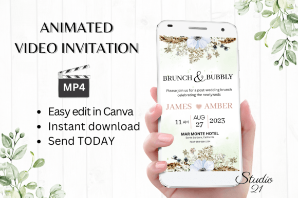 Boho Wedding Brunch Invite W9106: Your Digital Celebration Starter