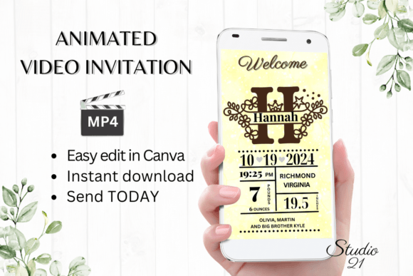 Celebrate Your New Arrival with an Animated Newborn Baby Birth Announcement