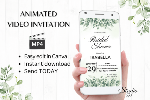 Classic Bridal Shower Invite W4408: A Modern Digital Template