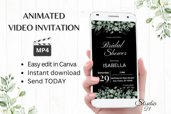 Classic Bridal Shower Invite W4409: A Modern Take on Elegant Typography