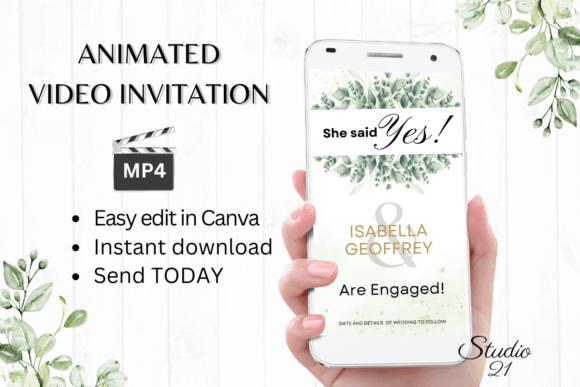 Classic Engagement Announcement W1406B: A Modern Serif for Timeless Moments