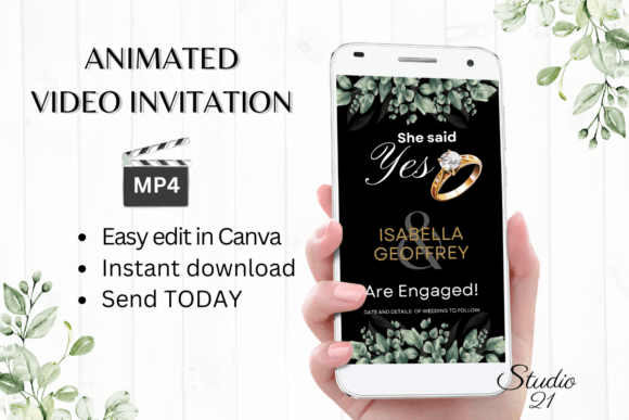 Classic Engagement Announcement W1409B: Timeless Elegance for Modern Invitations