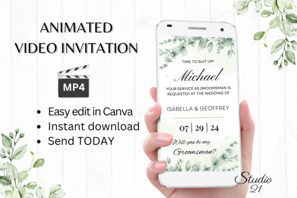 Classic Groomsman Proposal W3402GM: A Digital Template for a Modern Ask