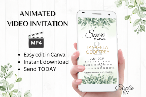 Classic Save the Date W2408B: Your Digital Wedding Invitation Solution