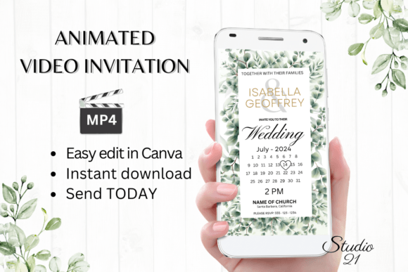 Classic Wedding Invitation W8400B: A Modern Digital Template