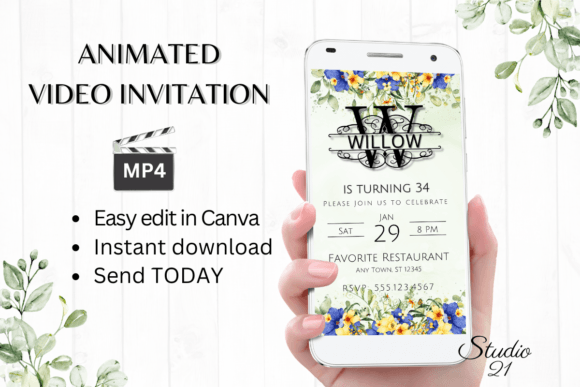 Mobile Invitation (Monogram Letter W): A Modern Digital Evite Solution