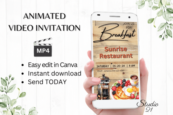 Smartphone Breakfast Invitation: Elevate Your Digital Event