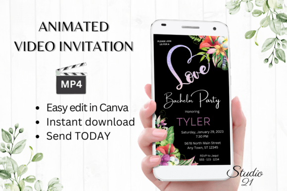 Tropical Bachelor Party Invite W5111: A Designer's Review